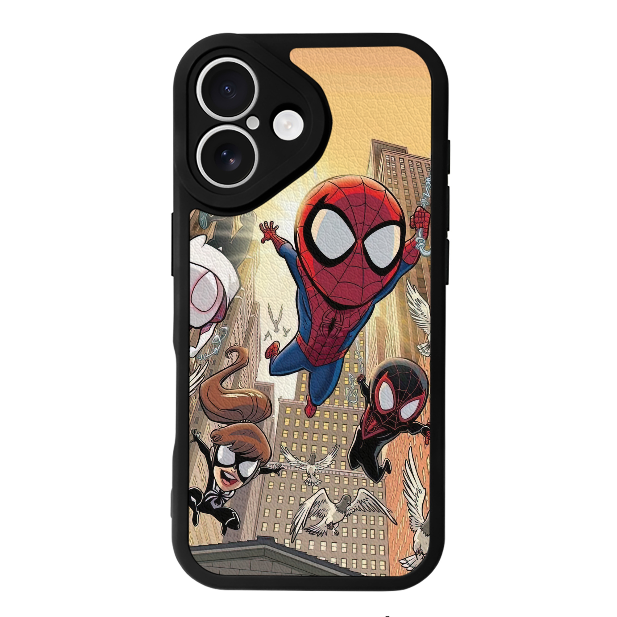 Spider Man スパイダーマン 【iPhone 16シリーズ対応】シリコンスマホケース（レザー調） 材質：シリコン